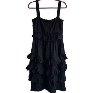 Tach Filippa Tiered Linen Dress‎ Black Medium